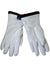 A pair of white Hestra Heli Ski Czone Liner fleece gloves with black wrist trim and a small Hestra tag, overlapping on a plain white background. Perfect as liner gloves for skiing.
