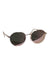 Silver polarized sunglasses with dark mirrored round lenses