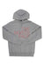 Light gray heather pullover hoodie with The North Face logo, kangaroo pocket, drawcord hood