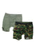 Upgrade your underwear with the BN3TH Men's Classic Solid Boxer Brief 2 Pack: one light green and one camouflage (green, brown, black), both made from soft Tencel modal and featuring branded BN3TH waistbands.