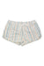 Roxy women's striped drawstring short, light blue and orange vertical stripes