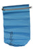 Blue waterproof sack with roll-top closure, gray strap with metal clips