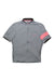 The Rapha Mens Super Lightweight Jersey is a light gray short-sleeve cycling jersey with a front zipper, subtle pink Rapha branding on the chest, and a pink armband on the left sleeve.