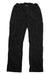 Womens Adjustable Length Pants in black with multiple pockets and white stitching, shown flat on a white background. These cargo pants combine style and function, making them a practical addition to any wardrobe.
