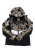 Women's Haven insulated jacket, black with leaf print, hooded zip front