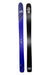 Blue and black ski pair with DPS logos and red edge stripe