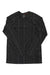 The SAXX Men's Viewfinder LS Crew features black and dark gray geometric patterns, a crew neckline, and a subtle textured design. Ideal for hiking, this long-sleeve shirt is shown laid flat on a white background.