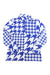 Spyder women's houndstooth 1/2-zip top, electric blue and white pattern