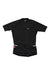 Men's black cycling jersey with full zipper, short sleeves, red side logo