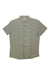 The Faherty Mens Knit Seasons SS Shirt in light olive green is made from organic cotton and features short sleeves, a button-up front, and a single chest pocket, shown laid flat on a white background.