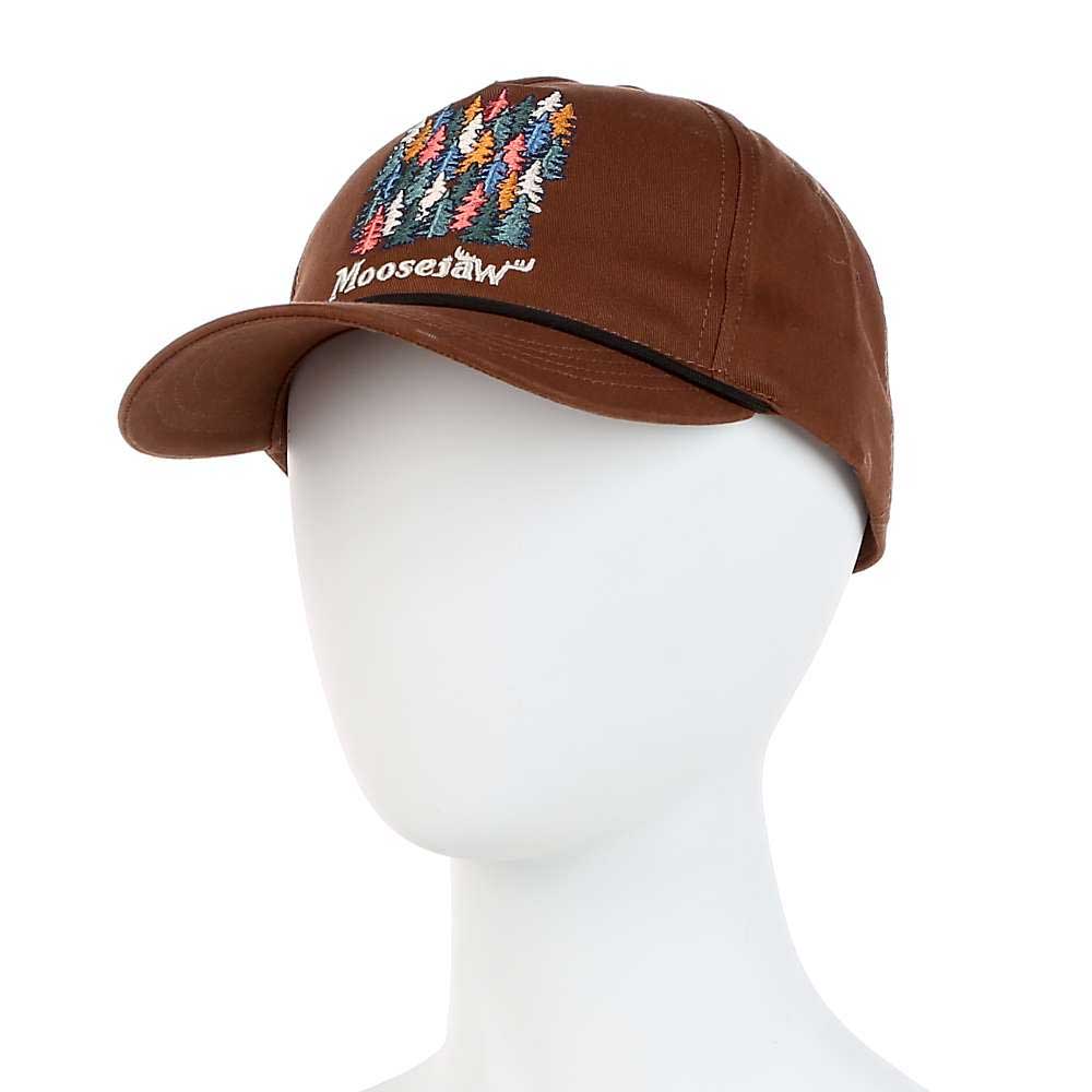 Moosejaw Get Lost brown baseball cap with embroidered front patch and curved brim