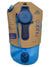 The Gregory Hydro 2L Reservoir is a blue hydration reservoir with a carry handle, wide screw cap, flexible drinking tube, and bite valve—perfect for hiking. It comes attached to cardboard packaging featuring product branding and details.