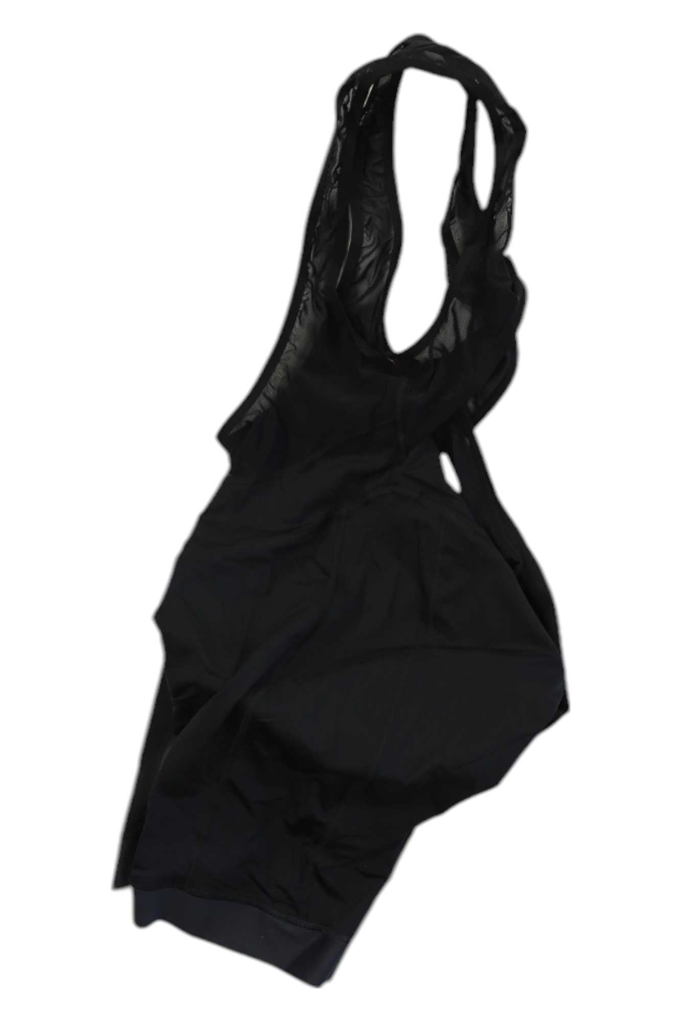 Women’s black bib dress with sleeveless wide straps