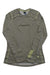 Helly Hansen women's Lifa active crew top, gray-green with reflective side stripe and logo