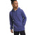 Men's blue waffle-knit pullover hoodie with adjustable hood and kangaroo pocket