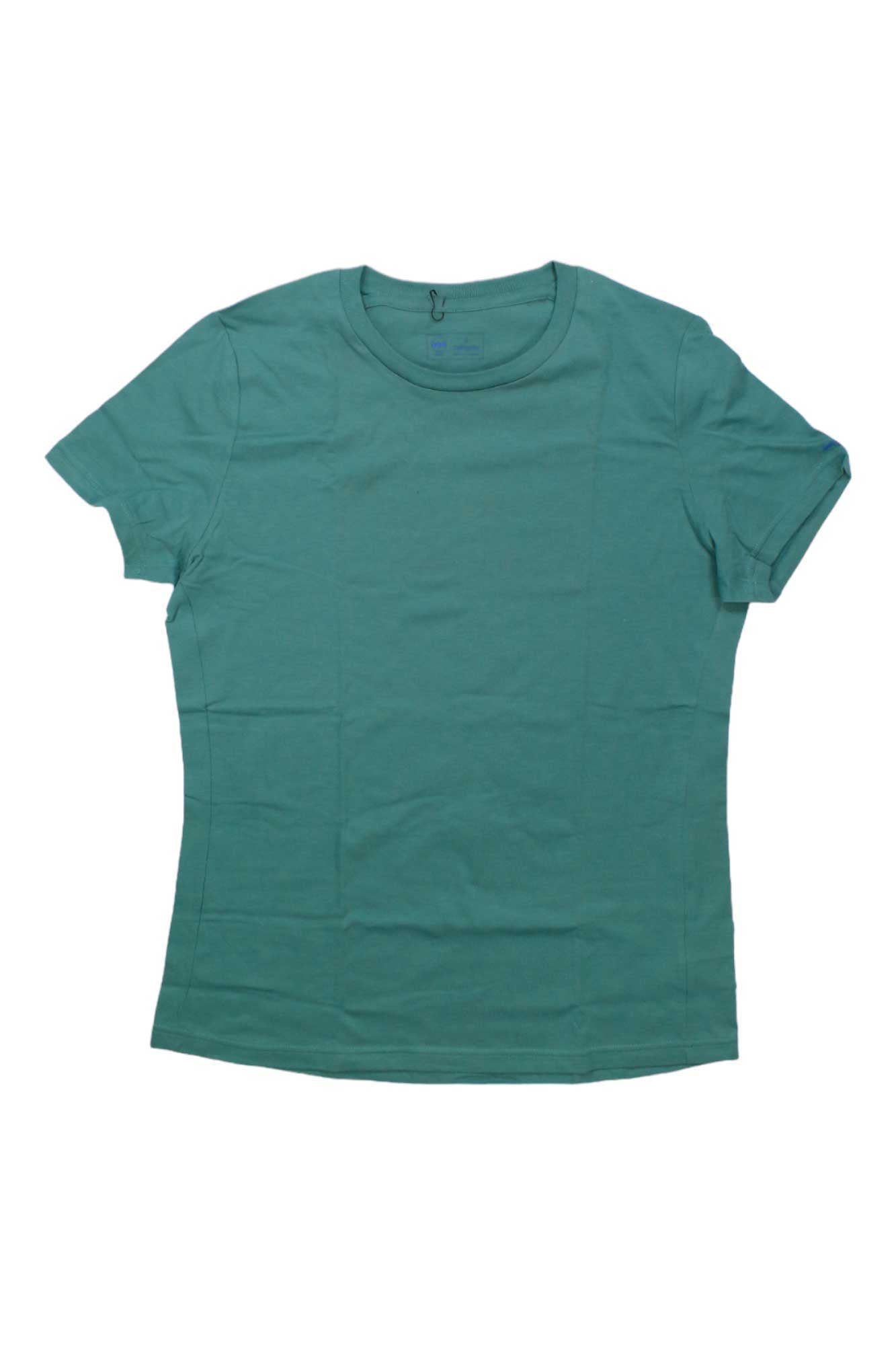 Teal women's short-sleeve running tee with crew neck
