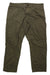 The Men's Campfire Pants in olive green feature front and side pockets, a button and zipper fly, and slightly wrinkled durable Sorona Triexta-blend fabric—designed for enhanced comfort on the trail.