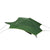 The Tentsile Connect GCK is a green, triangular tree tent that suspends above ground with tensioned corner straps, but can also be set up securely on the ground using the Ground Conversion Kit for versatile outdoor camping.