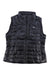 The Outdoor Research Women's Helium Down Vest is a black, sleeveless, lightweight insulated vest with a front zipper, zippered chest pocket, and subtle left-chest logo—ideal as a water-resistant layering piece for any weather.