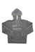 The Cotopaxi Womens Do Good Hoodie, in gray organic cotton with white drawstrings and a bold "DO GOOD." print on the front, is displayed flat on a white background.