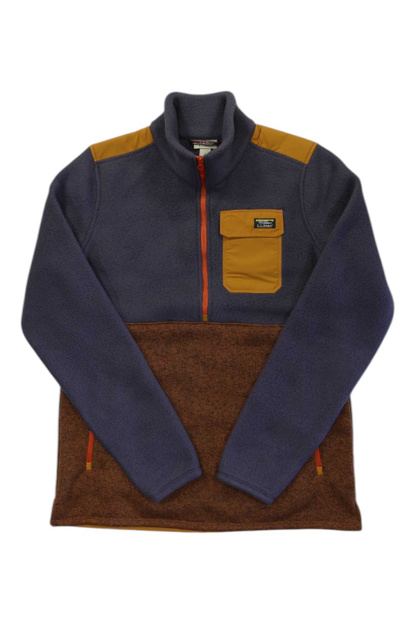 L.L.Bean Women's Fleece Sherpa Hybrid Color Block Sweater