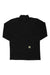 The Carhartt Men's Relaxed Fit Heavyweight LS Half Zip Thermal T-Shirt is a black pullover with a quarter-zip collar and a small Carhartt logo patch near the hem, shown laid flat on a white background.