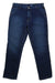 The Carhartt Men's Rugged Flex Relaxed Fit Utility Jean in dark blue features front pockets, belt loops, and visible stitching, shown laid flat on a white background.