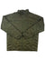 The Outdoor Research Mens SuperStrand LT Jacket is an olive green, water-resistant, quilted jacket with long sleeves, a front zipper, and a stand collar. It features lightweight insulation and a subtle stitched pattern for added style.