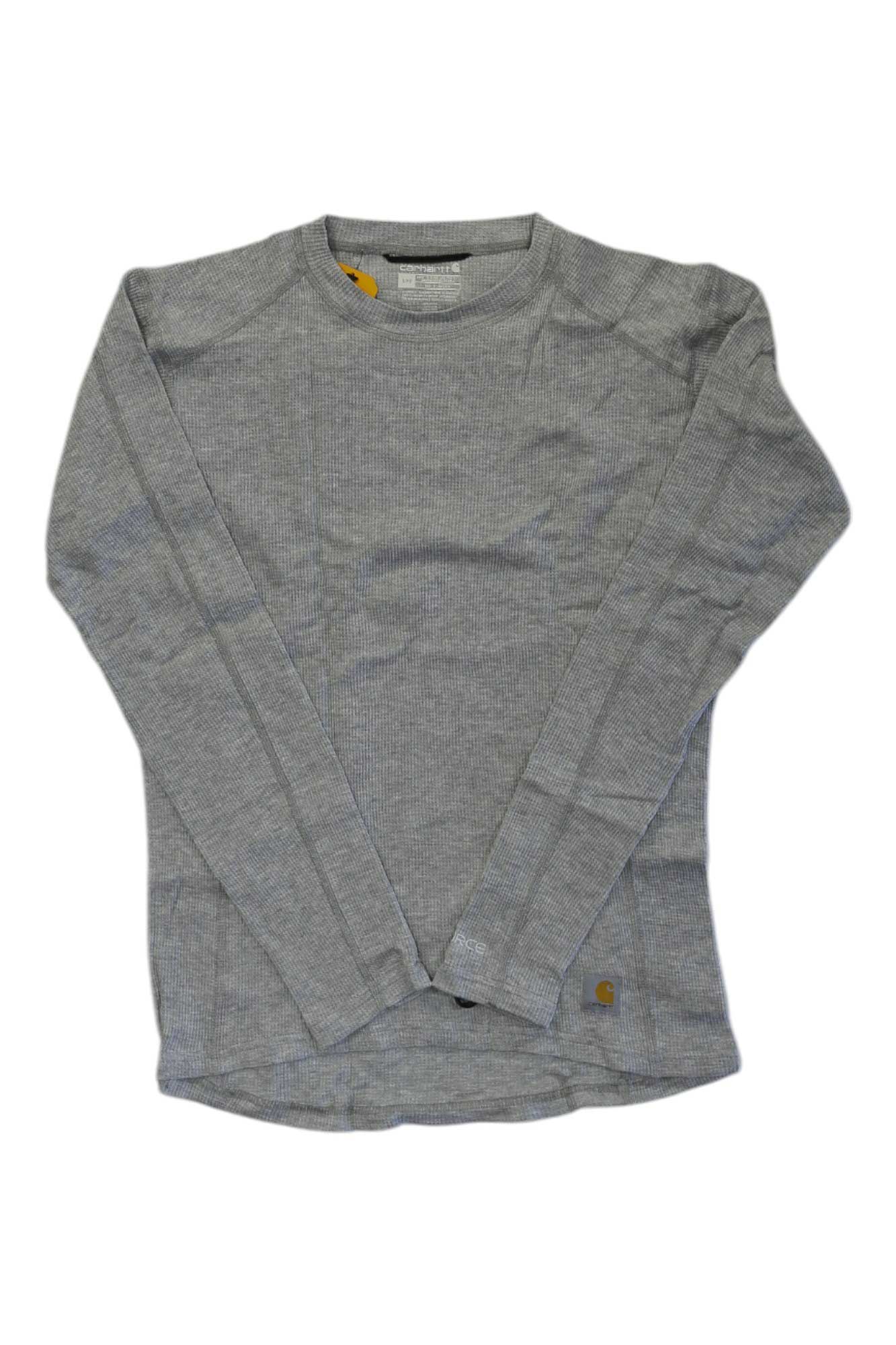 Carhartt men's midweight crewneck shirt, heather grey, long sleeves, stitched seams