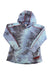 The Kari Traa Womens Agnes Hoody is a blue and gray tie-dye fitness hoodie with long sleeves, red stitching, a small chest logo, a red drawstring hem, and is made from recycled polyester for style and sustainability.