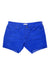 The Carve Designs Womens Oahu 6 Inch Short features bright blue organic cotton, raw frayed hems, front and back pockets, belt loops, and a button closure. Shown on a white background.