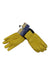 Omni gloves mustard yellow with black wrist opening and navy top strap