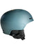 Bicycle MIPS helmet, matte teal shell with black chin strap and side vent