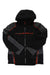 Men's Titan jacket in black with red accents, zip-front hooded design