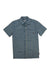 Men's short-sleeve plaid button-up shirt, blue and green checks