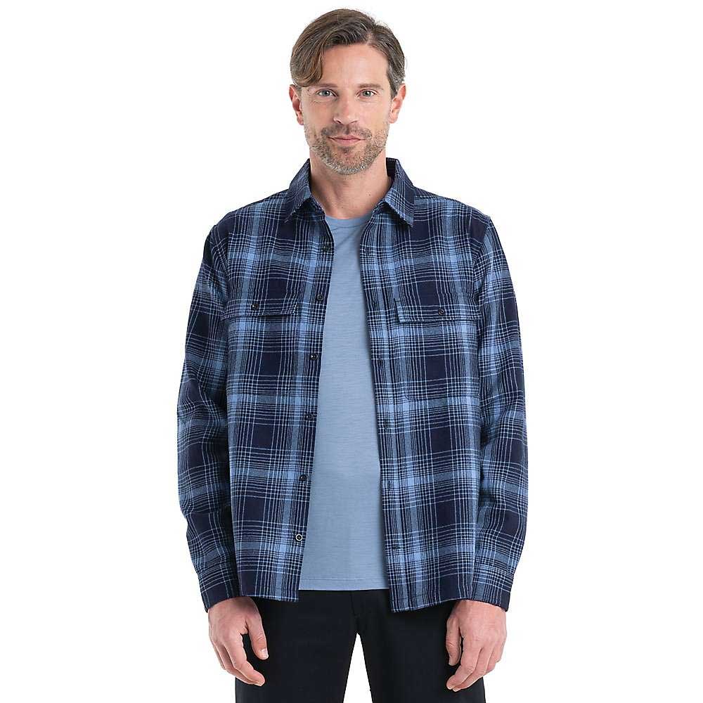Icebreaker Mens Dawnder LS Flannel Shirt Plaid Icebreaker