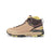 The Garmont Women's Groove Mid GDry Hiking Shoe is a tan and brown waterproof hiking boot with yellow accents, black sole, speckled midsole, high ankle collar, and lace-up front—built for outdoor and trail adventures.
