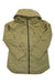 Burton women's hooded jacket, olive-green with black front zipper and snap pockets