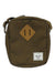 The Herschel Supply Company Heritage Crossbody Bag is a small, square unisex bag made from EcoSystem recycled fabric with an adjustable strap, tan diamond patch, and front logo label.