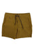The Filson Mens Glacier Bay Trunk in mustard yellow features a buttoned front pocket and side pockets, shown laid flat on a white background.