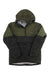 Norrona men's Lyngen Dri2 Thermo60 jacket, olive/black hooded full-zip with gray-lined hem