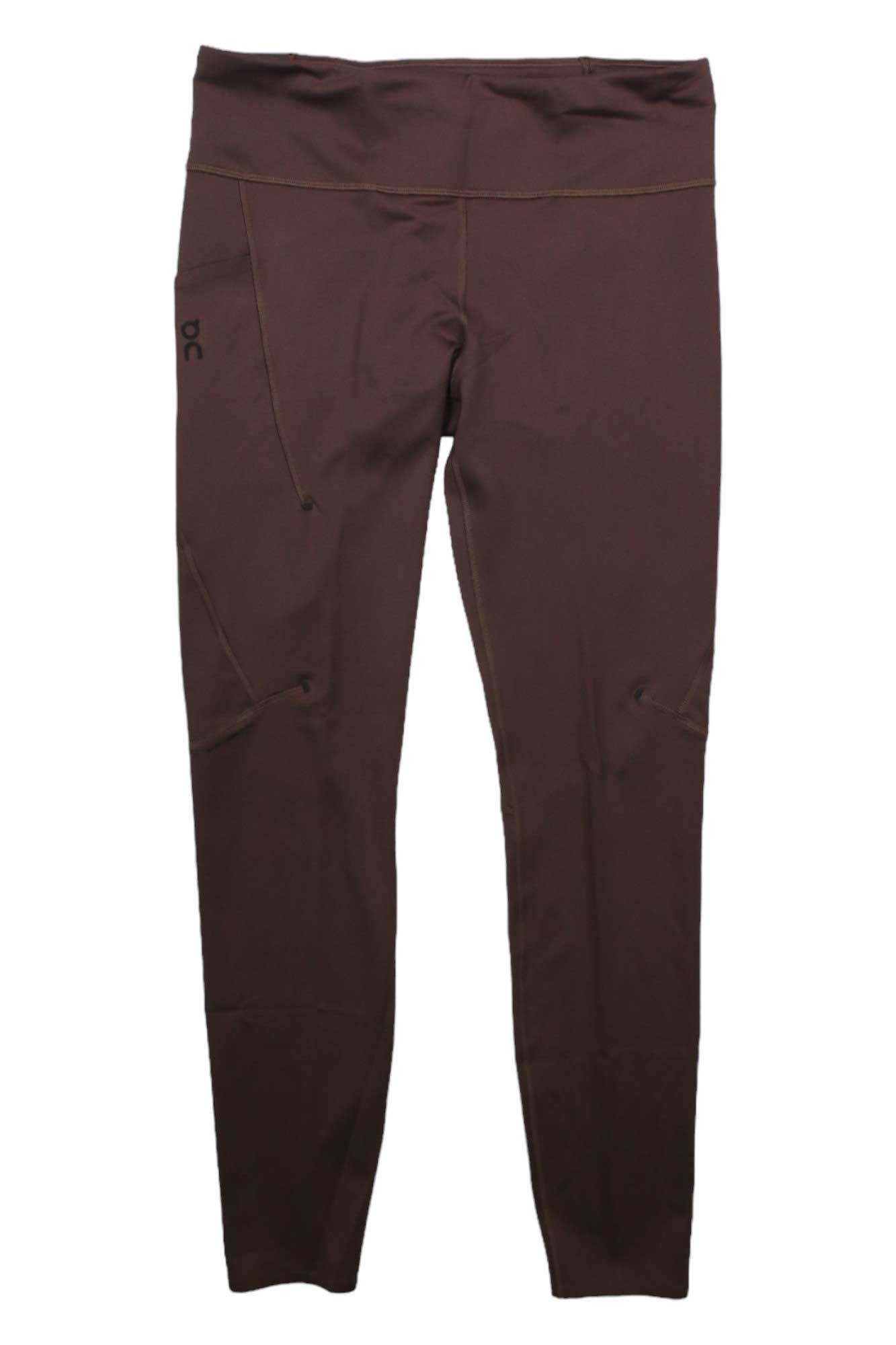 Women's performance tights, deep grape purple, full-length with elastic waistband