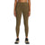 Women's high-rise active hybrid tights, military olive green with zip pockets