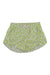 The Billabong Girls Mad For You Short features a light green and white checkered pattern, elastic waistband, side pockets, a small front bow, and is crafted from soft viscose crinkle fabric.
