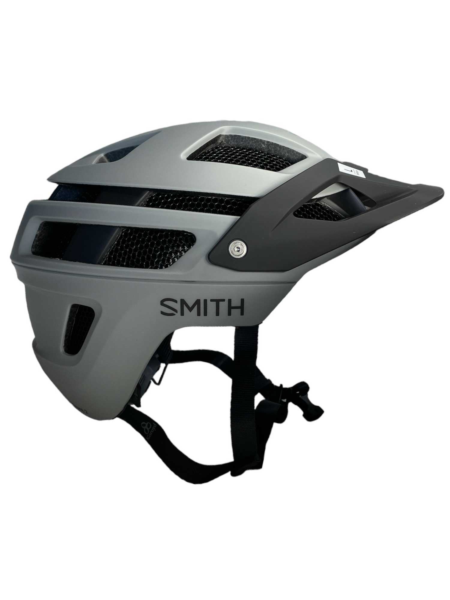 Smith Forefront 2 MIPS helmet in matte cloudgrey with vented panels and chin strap