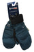 A pair of teal Gordini Women's Ridgeline Mitts with black adjustable wrist straps is shown on branded packaging. Waterproof and featuring synthetic insulation, these smooth-finish mitts are designed for outdoor use.