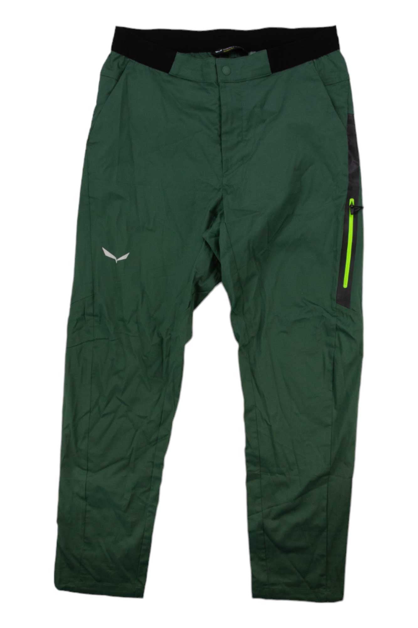 Salewa Agner Co men's pants, dark green with black waistband and zip pocket