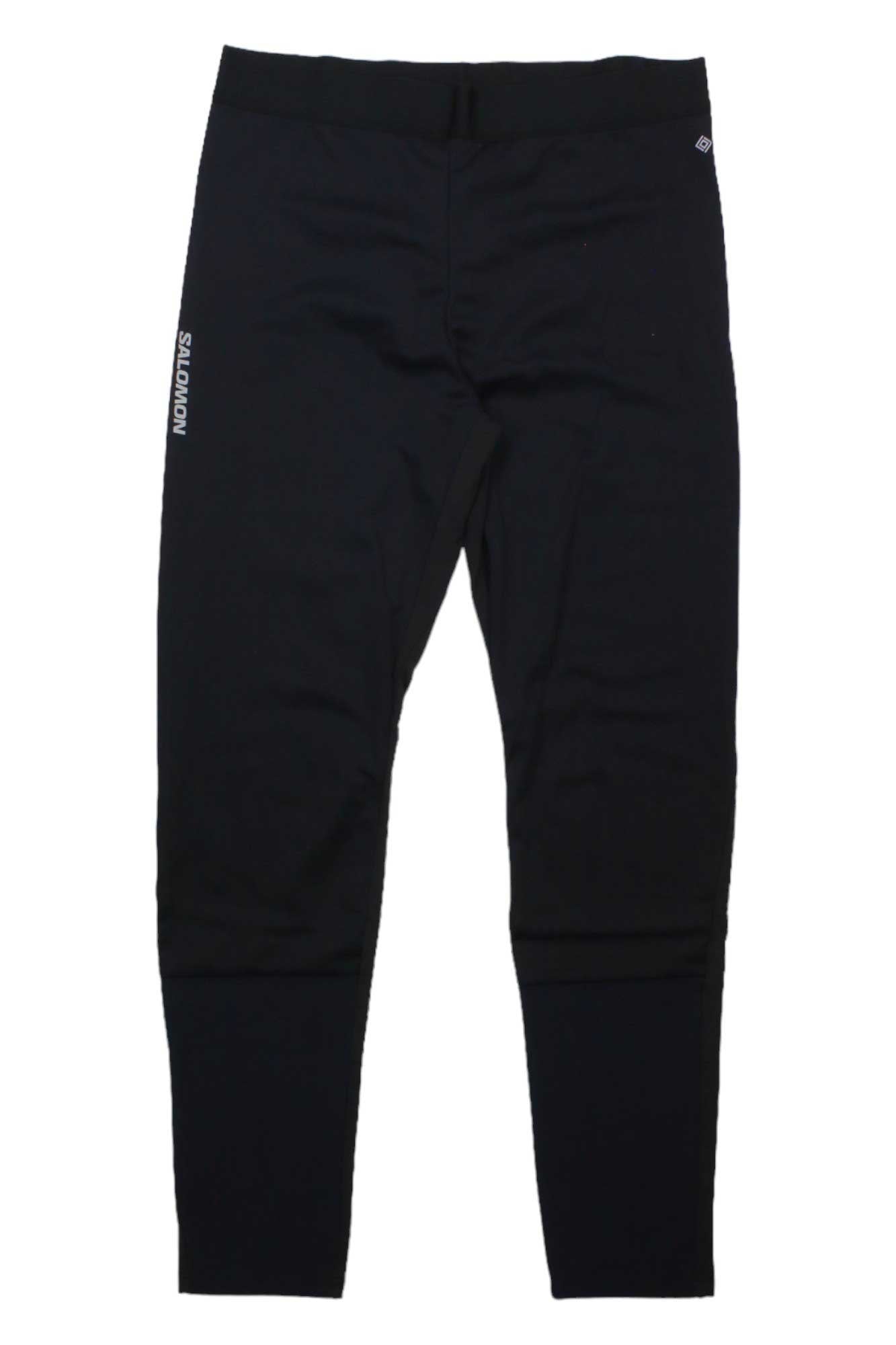 Men's black cropped softshell windproof tights with waistband emblem