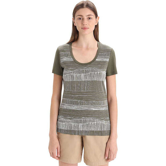 Icebreaker Womens Tech Lite II SS Scoop Tee - Reflection Lines Icebreaker