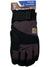 A single Carhartt Womens Stoker Glove in black/dark purple, size large, shown with packaging. This insulated outdoor tactical glove features the Carhartt logo on the front.